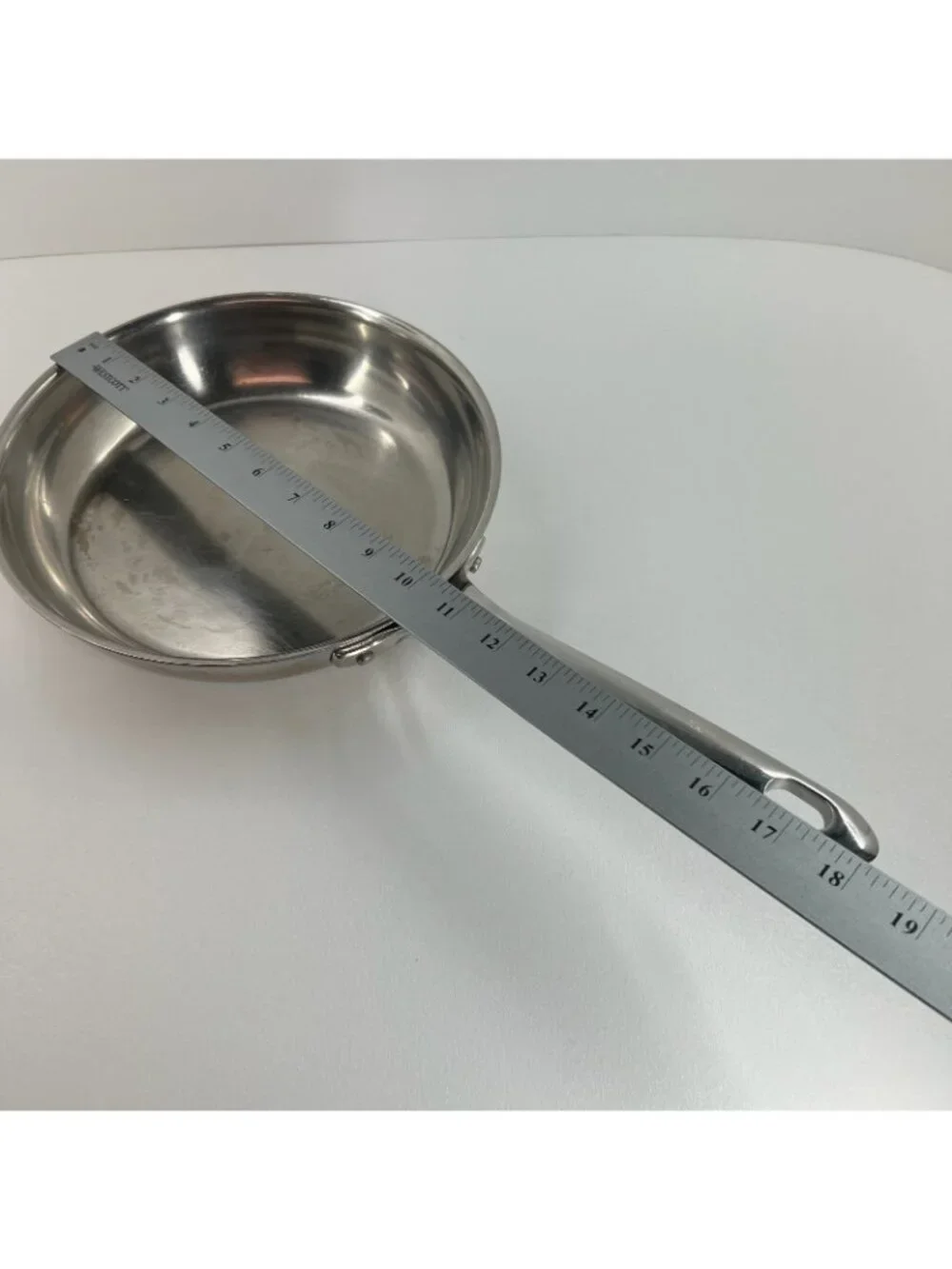 Dacor Hot Dots Stainless Steel Frying Pan Long Handle 10 in Skillet Round Silver